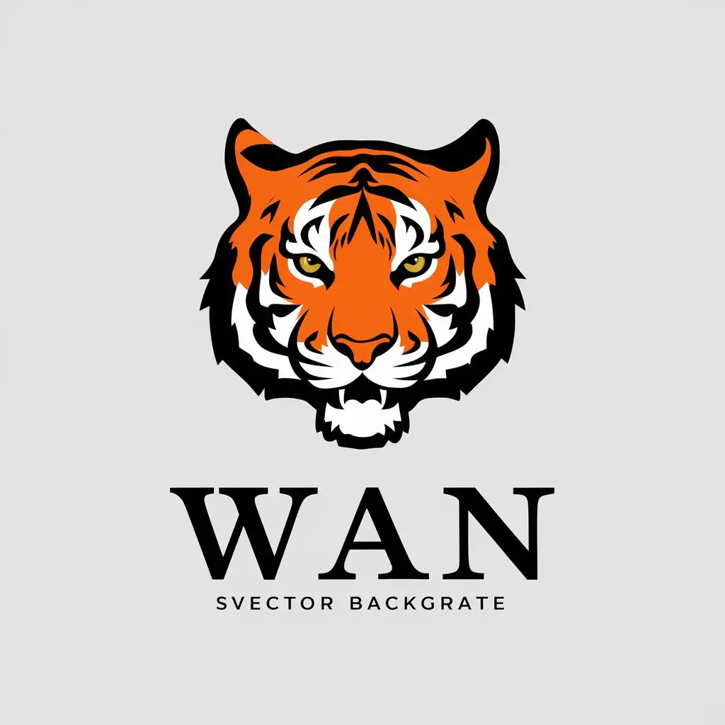 a vector logo design,with the text "wan", main symbol:tiger,Moderate,clear background