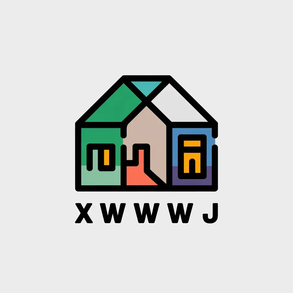 a vector logo design,with the text "XWWWJ", main symbol:handmade model,Minimalistic,clear background