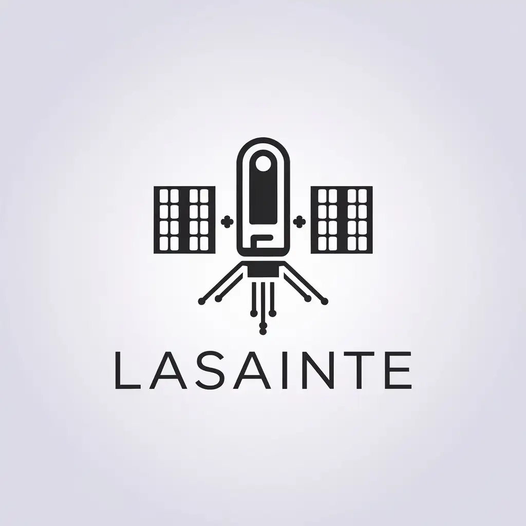 LOGO Design for LaSAINTE Nanosatellite Outer Space Theme with Minimalistic Laboratory Style for Technology Industry