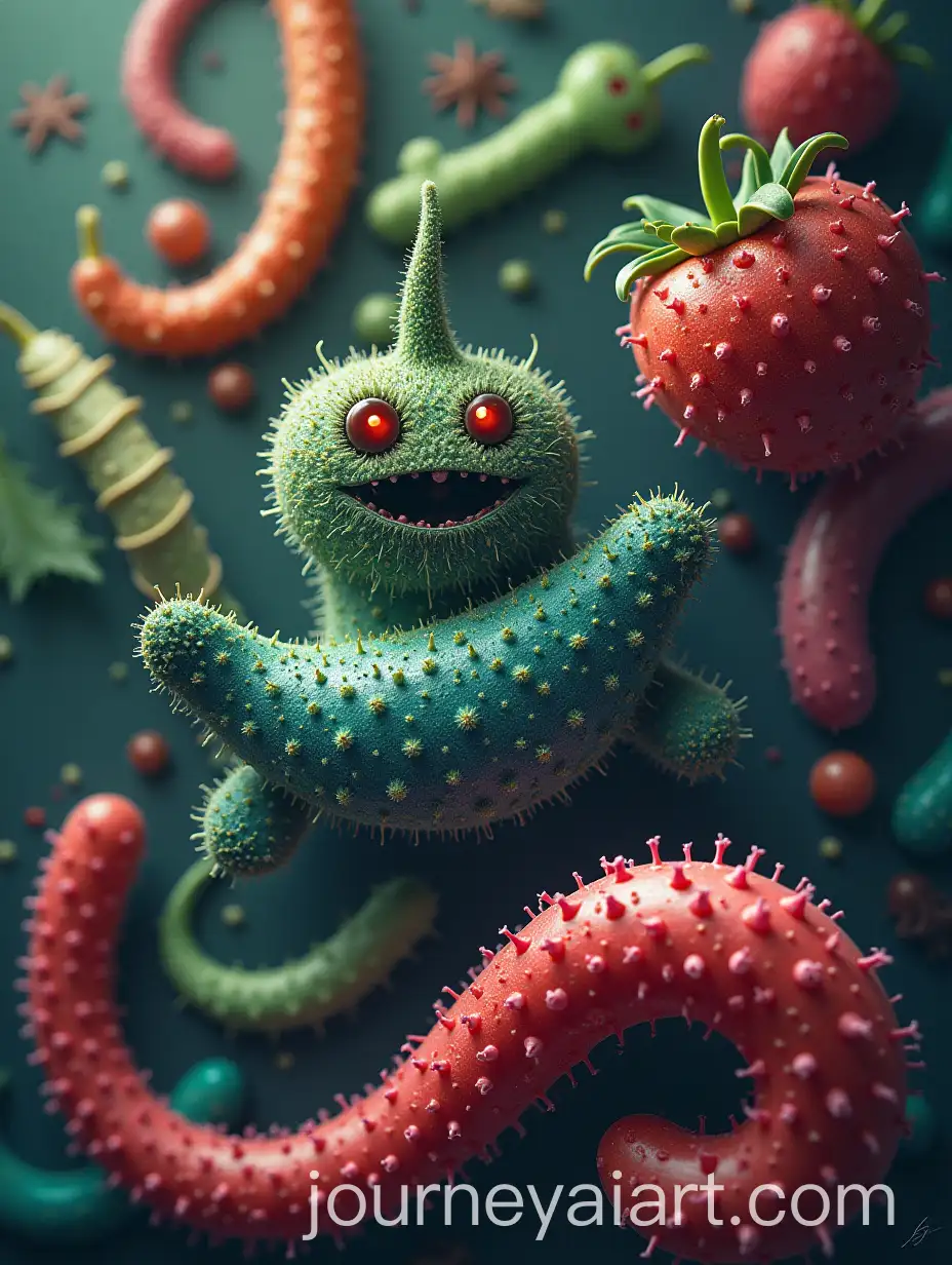 Microscopic-View-of-Microbes-in-Food-under-a-Magnifying-Lens
