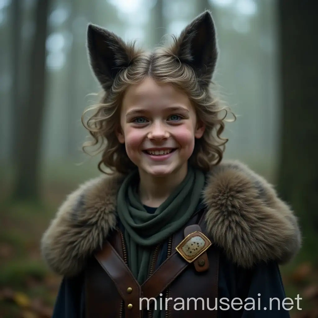 Werewolf Boy in Viking Costume in Enchanted Forest