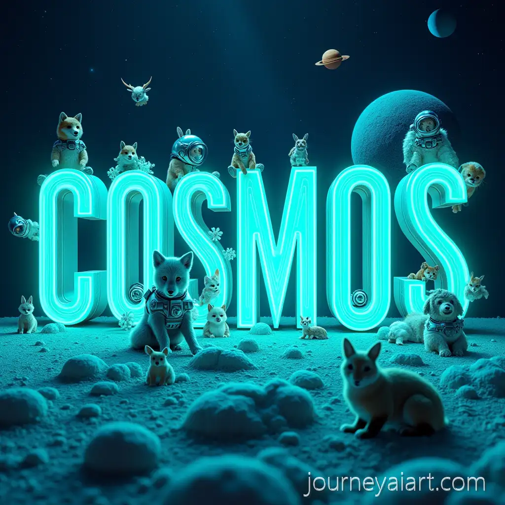 Animals-in-Space-with-Neon-COSMOSCosmos-Animals-in-Space-Text-in-BlueGreen-Glow