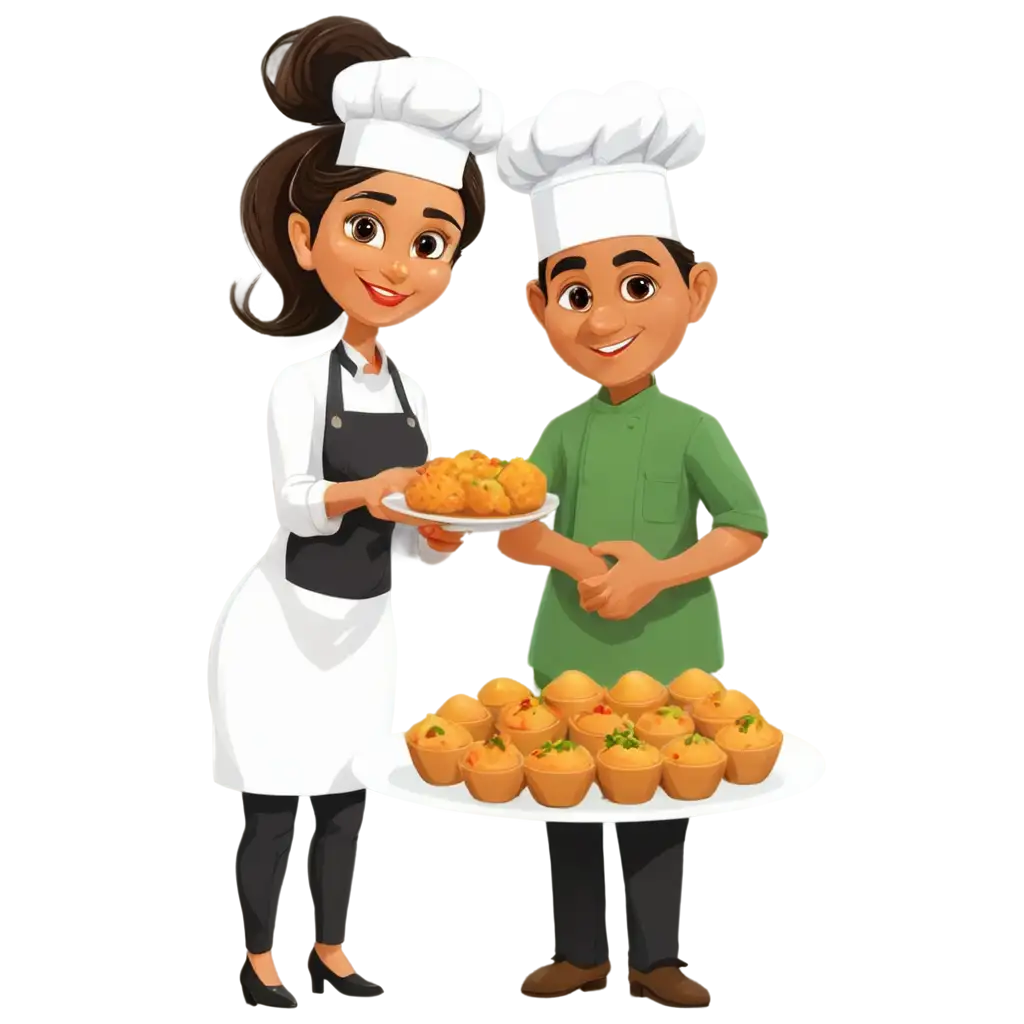 Cartoon-Chef-with-Dhahi-Pani-Puri-Plate-PNG-Fun-and-HighQuality-Image-for-Various-Uses