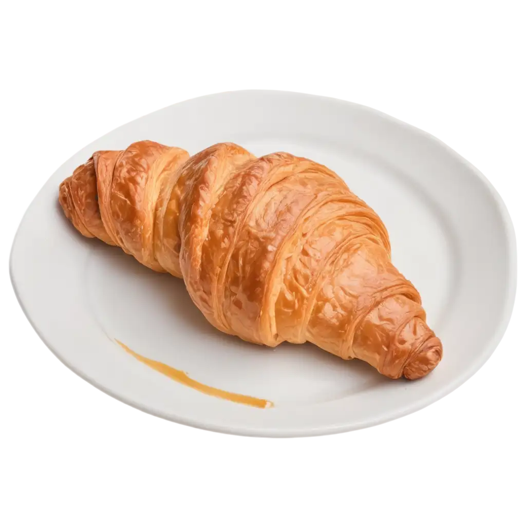 Croissant-on-a-Plate-PNG-Image-HighQuality-and-Transparent-Format-for-Creative-Projects