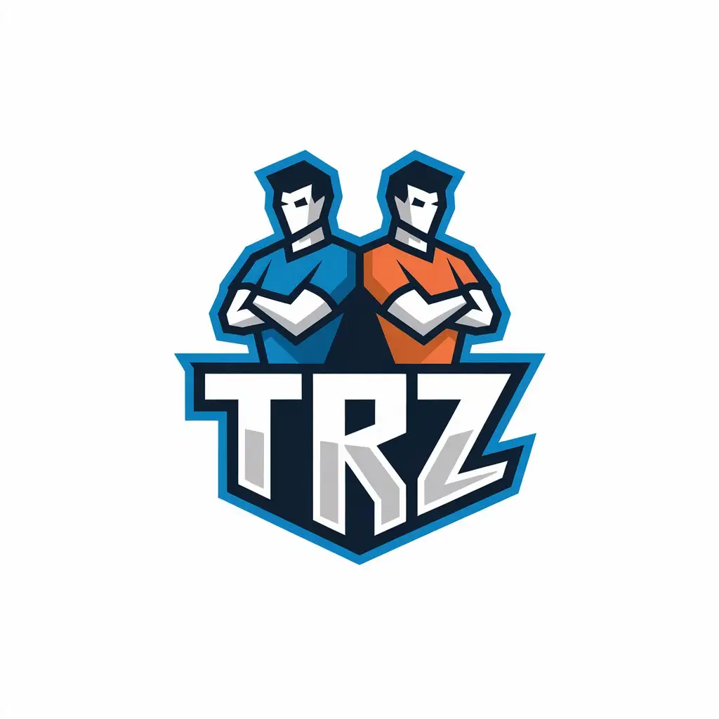 LOGO Design for TRZ Vector Logo with Two Guys Symbol and Moderate Style