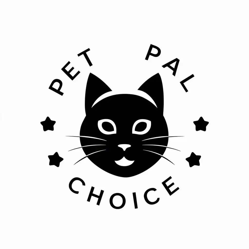 a vector logo design,with the text "Pet Pal Choice", main symbol:cat,Moderate,be used in Animals Pets industry,clear background