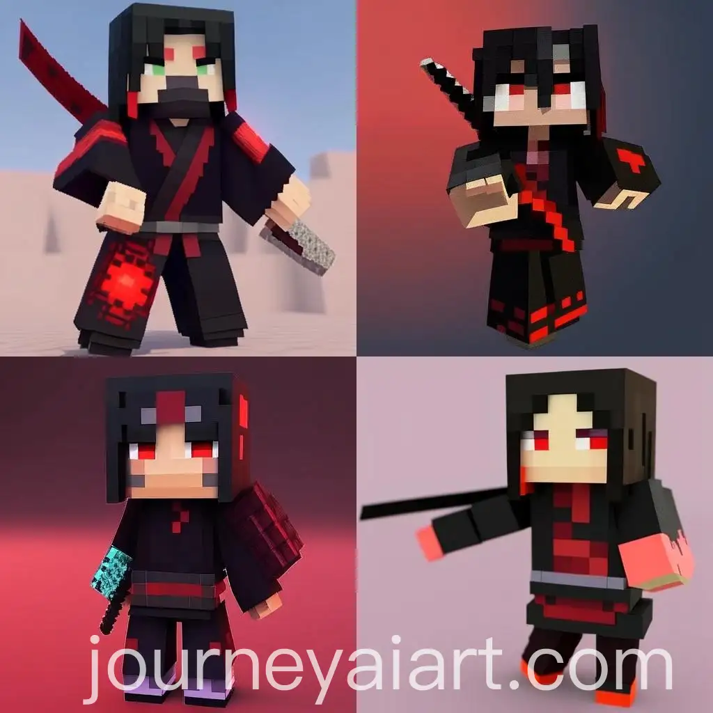 Minecraft-Itachi-and-Niji-Blocky-Anime-Characters-in-Pixel-Art-Style