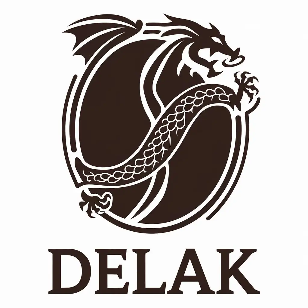 LOGO Design for DeLak Coffee Bean Dragon Symbol with Modern and Clear Design