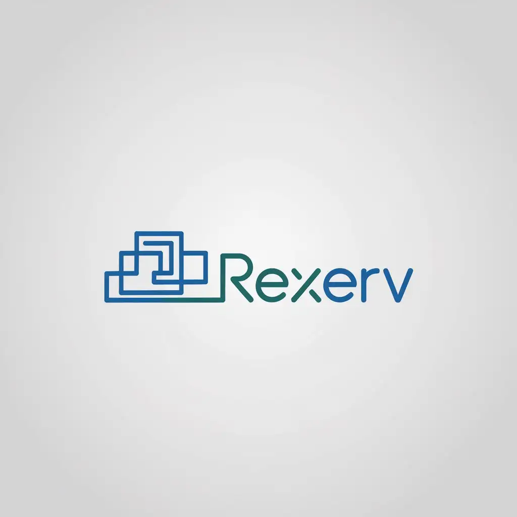 LOGO Design for ReXerv Minimalistic Office Space Illustration in Blue for Real Estate