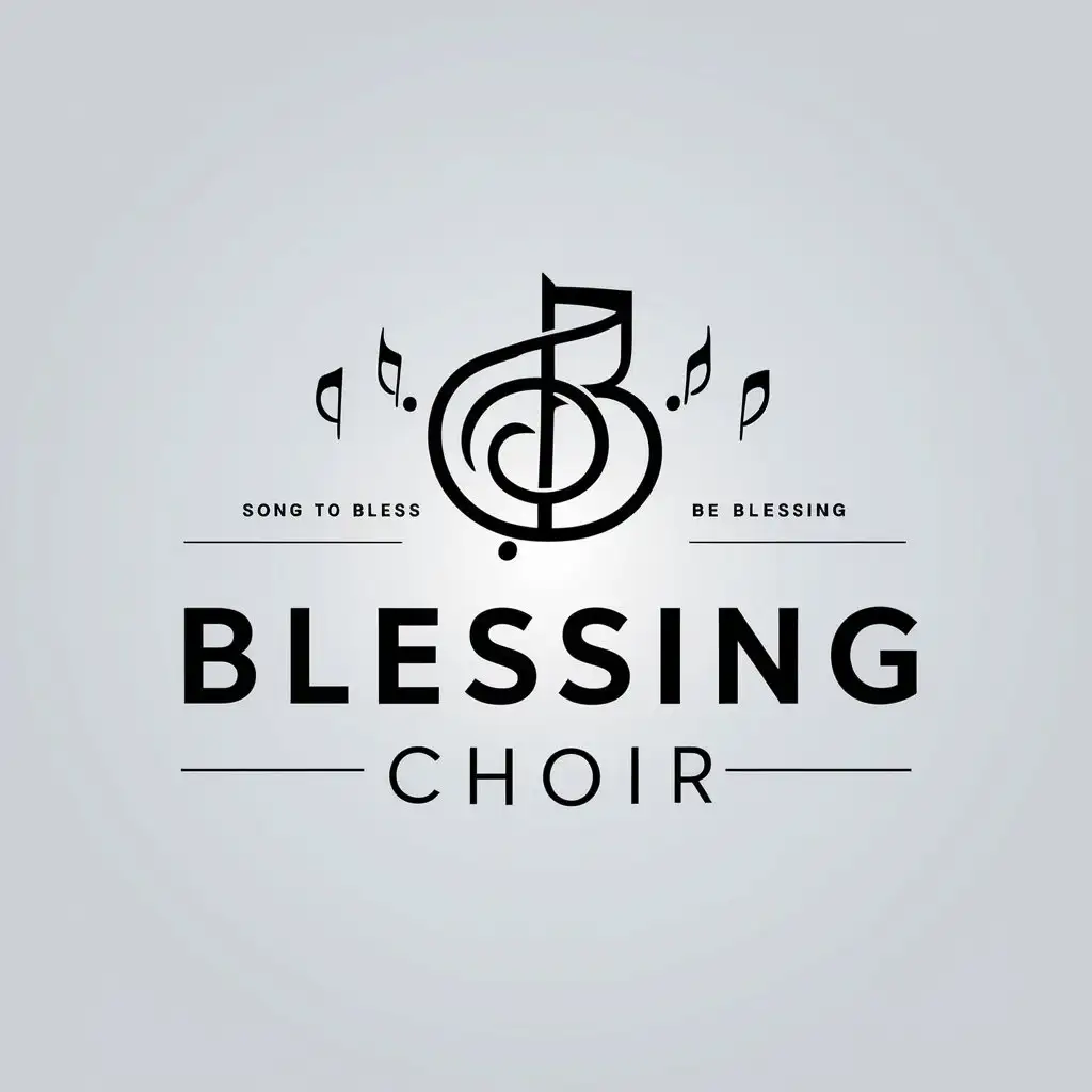 LOGO Design for Blessing Choir Minimalistic Songthemed Symbol for Retail