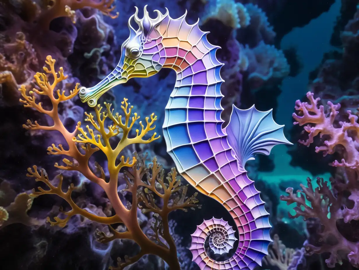 Surreal Seahorse in DaliInspired Natural Gradients