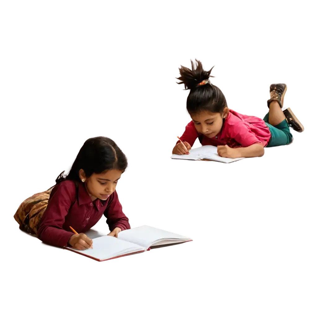 Indian-Kids-Studying-on-the-Ground-HighQuality-PNG-Image