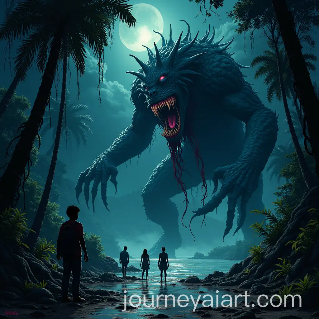 Survival-Horror-30-Manga-Characters-Battling-Tentacled-Monsters-on-a-Dark-Island