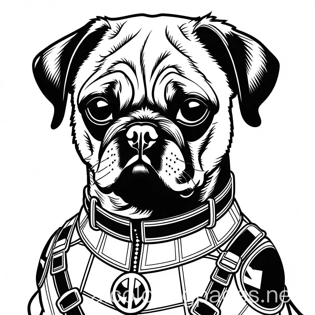 Ugly-Cute-Dogpool-Coloring-Page-Black-and-White-Line-Art