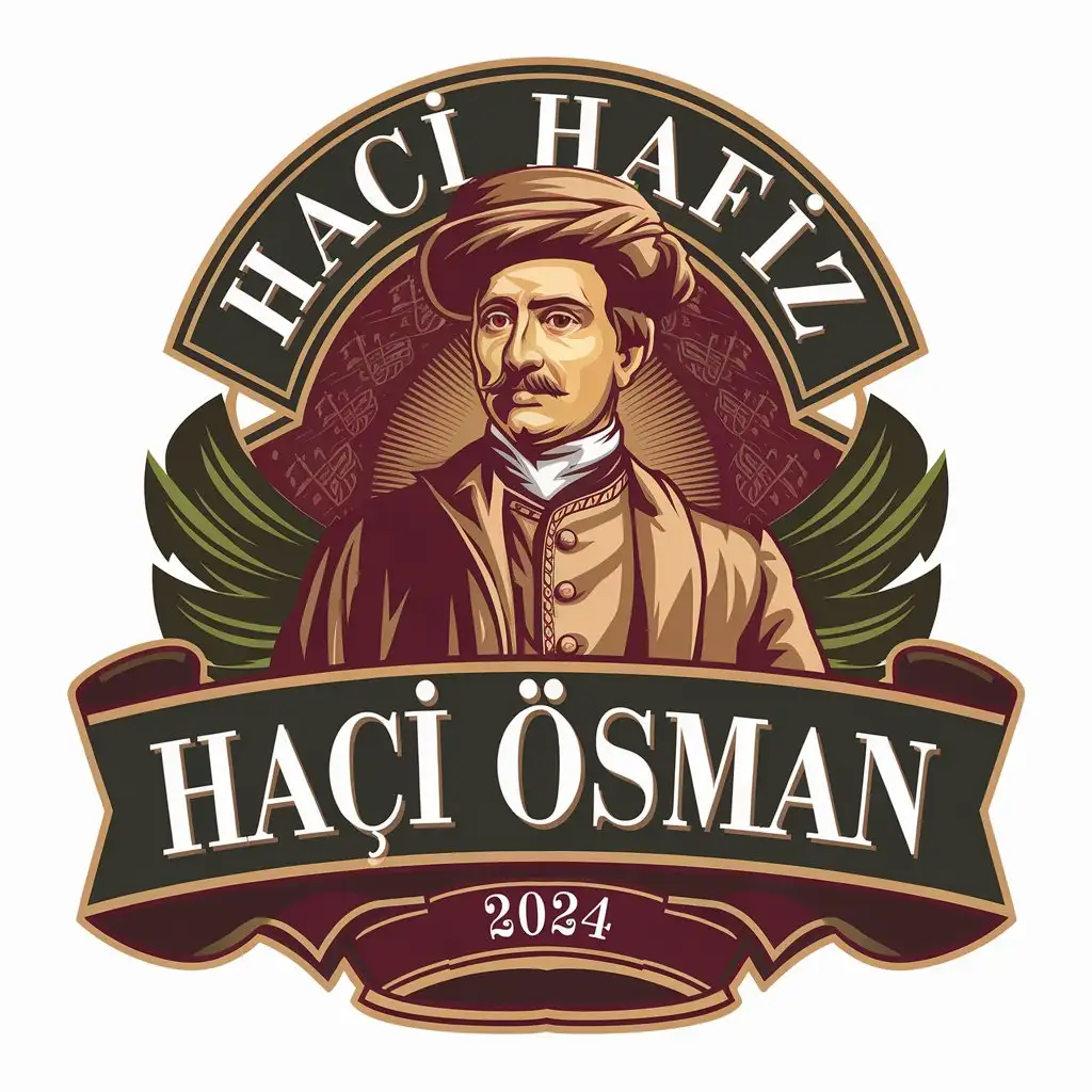 LOGO Design For Hac Osman Traditional Ottoman Gentleman Figure with Classic Script and Rich Colors