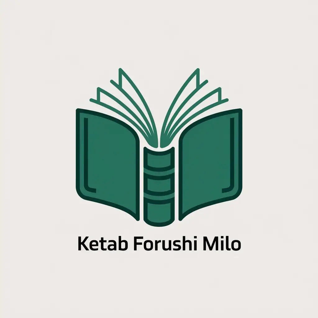 a vector logo design,with the text "ketab forushi milo", main symbol:book,Moderate,be used in Retail industry,clear background