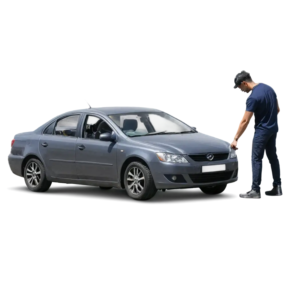 a man's car got punctured on road