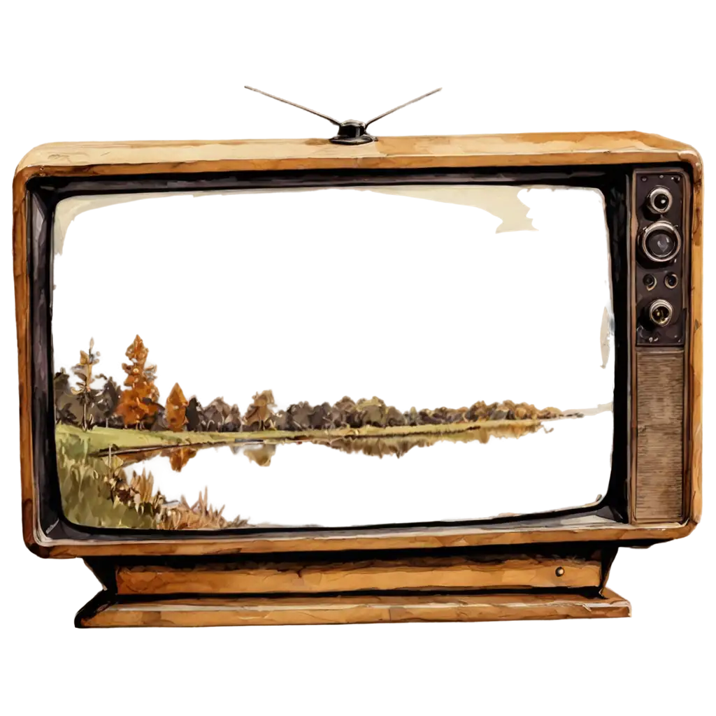 TV-in-Water-Colour-Style-PNG-HighQuality-Artistic-Digital-Art-for-Creative-Projects