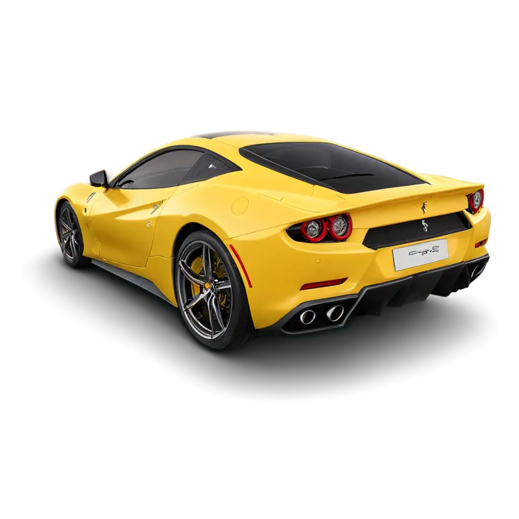 Yellow-Ferrari-812-GTS-from-Behind-PNG-Image-for-Automotive-Enthusiasts