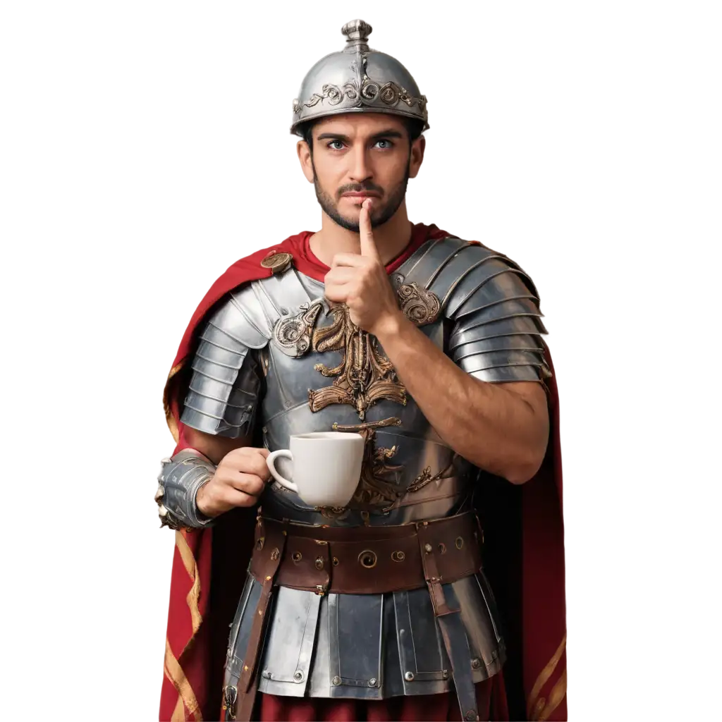 Roman-Centurion-Drinking-Steaming-Espresso-Coffee-PNG-A-Unique-Blend-of-Ancient-and-Modern