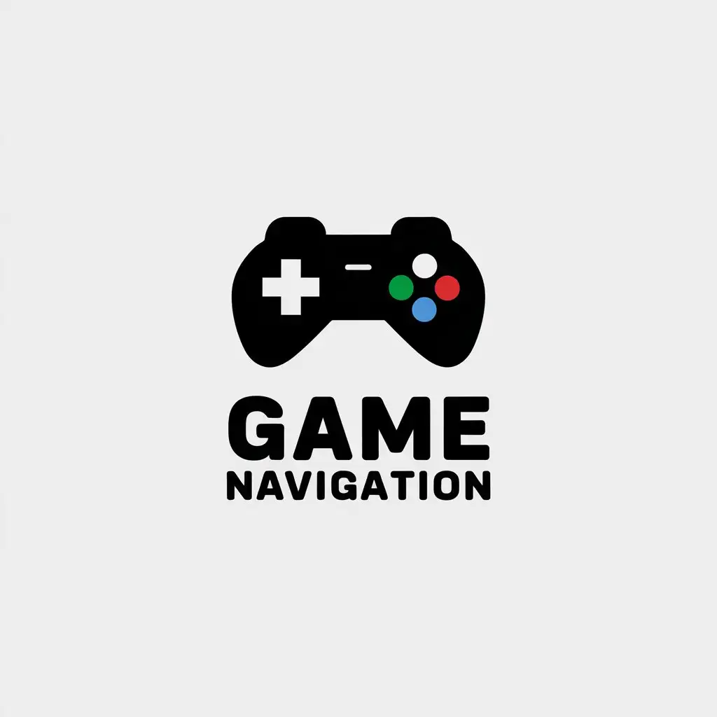 LOGO Design for Game Navigation Minimalistic Vector with GAME Symbol for Internet Industry