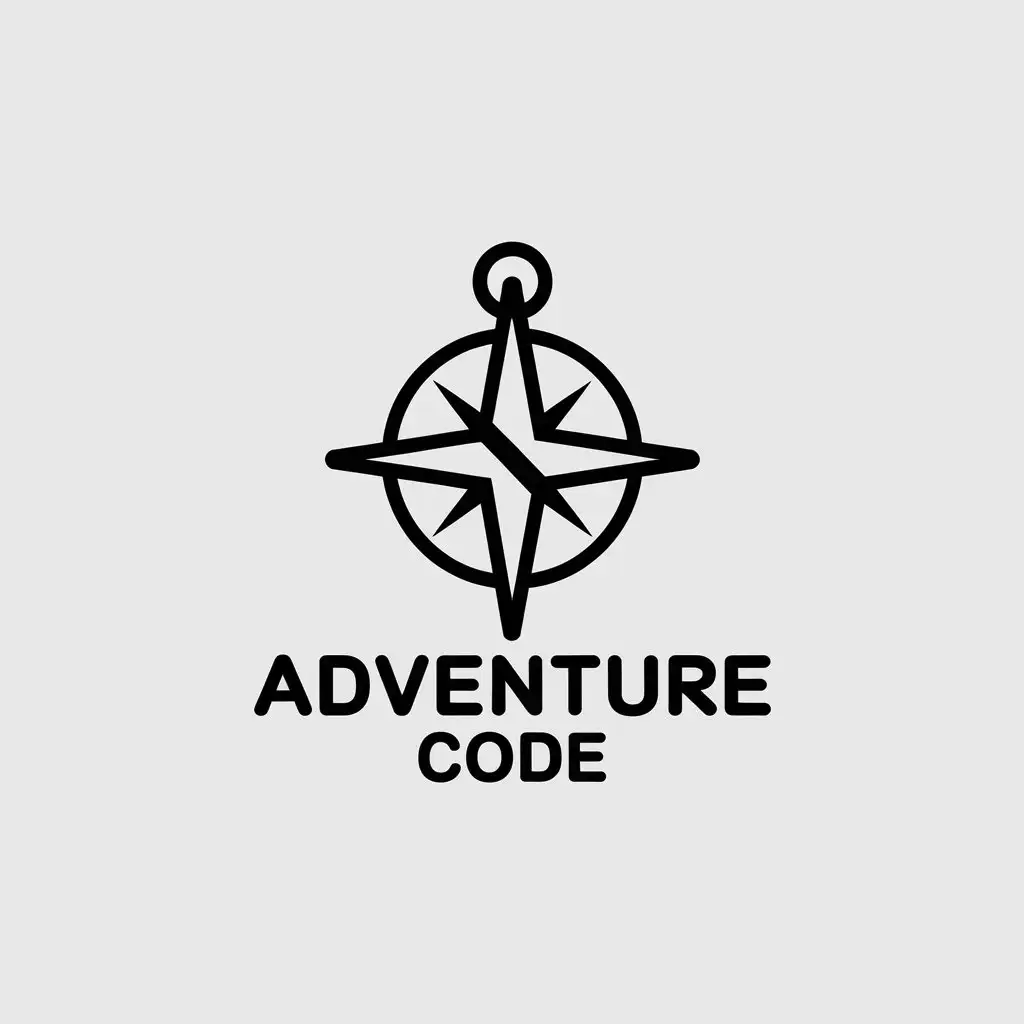 a vector logo design,with the text "Adventure Code", main symbol:Compass, AR,Minimalistic,be used in Sports Fitness industry,clear background