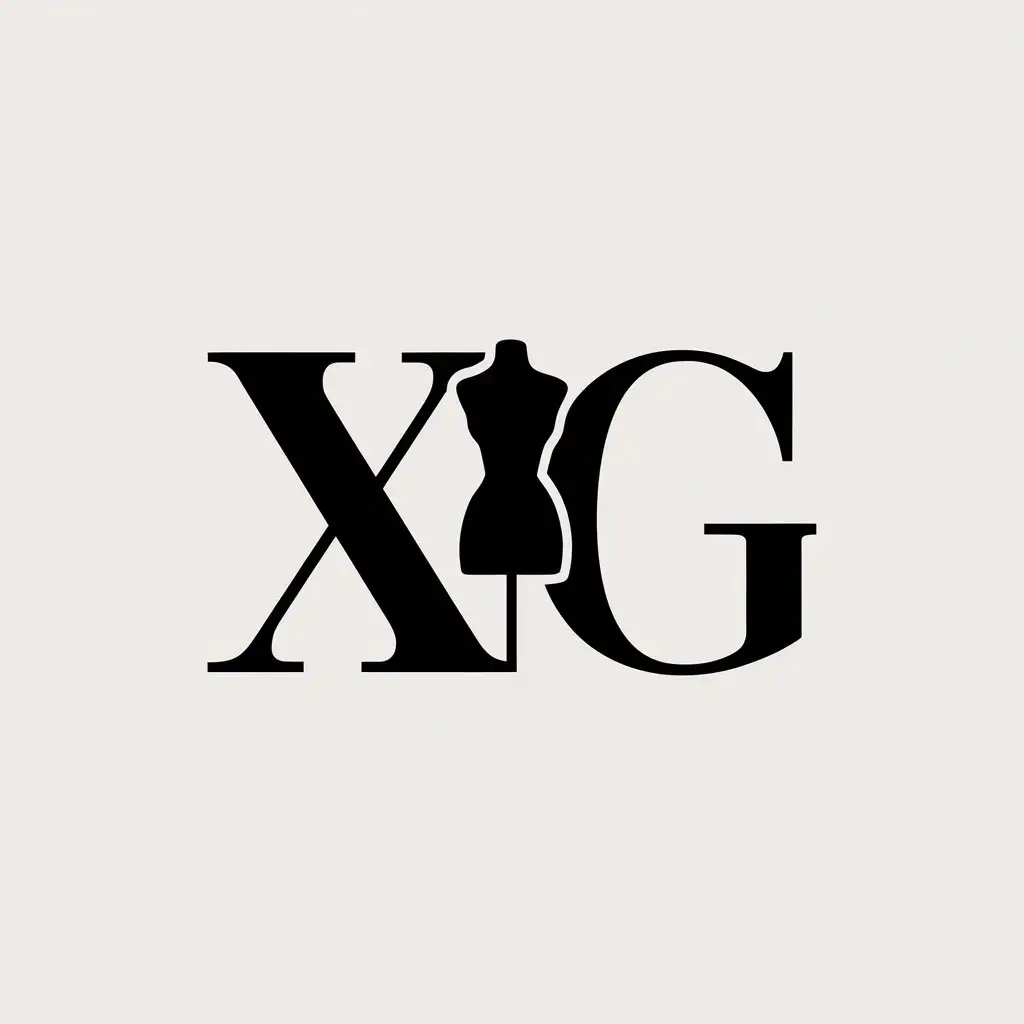 a vector logo design,with the text "X·G", main symbol:Black, letters, female clothing, gentle,Moderate,be used in women's clothing industry,clear background