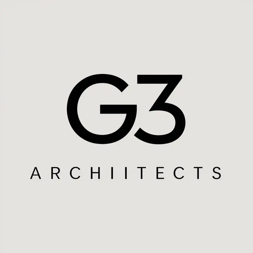 a vector logo design,with the text "G³ architects", main symbol:G³,Minimalistic,clear background