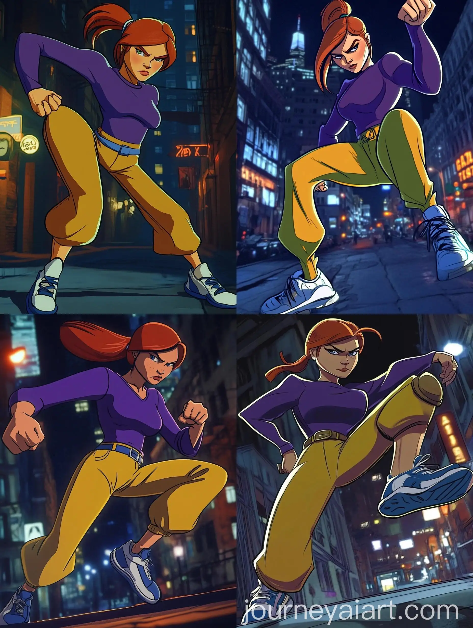 April-Action-Pose-in-Dark-Night-Street-Teenage-Mutant-Ninja-Turtles-Style