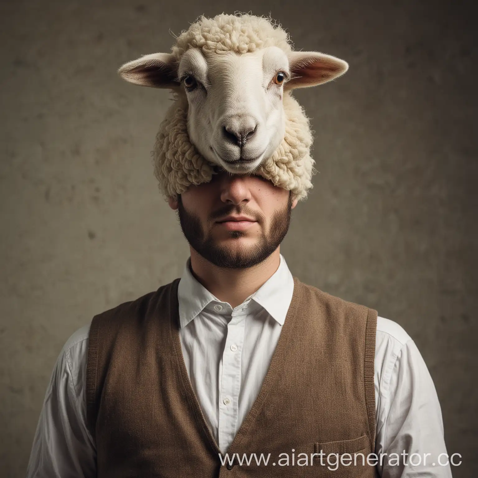 Man-with-Sheeps-Head-in-Surreal-Portrait