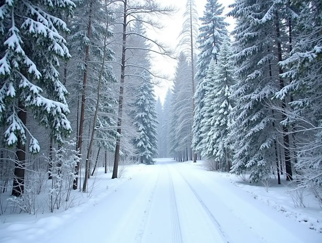 snowy forest in winter landscape