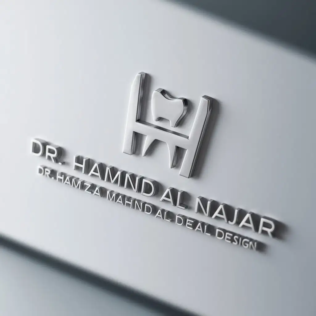 a logo design,with the text "Dr. Hamza Mahnd Al Najar", main symbol:H-shaped teeth,Moderate,be used in Medical Dental industry,clear background