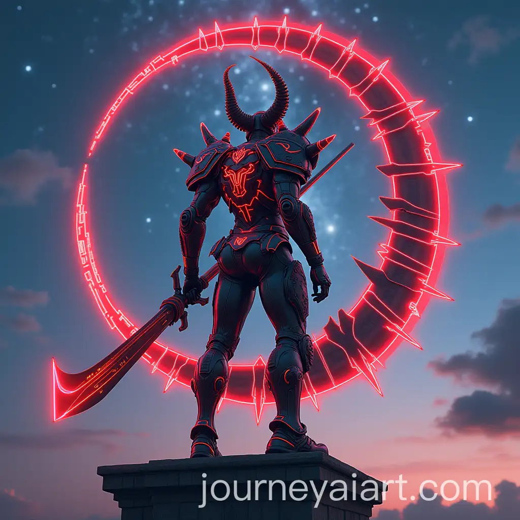 Stylized-Korean-Mecha-Xenomorph-Warrior-with-Crescent-Moon-Armor