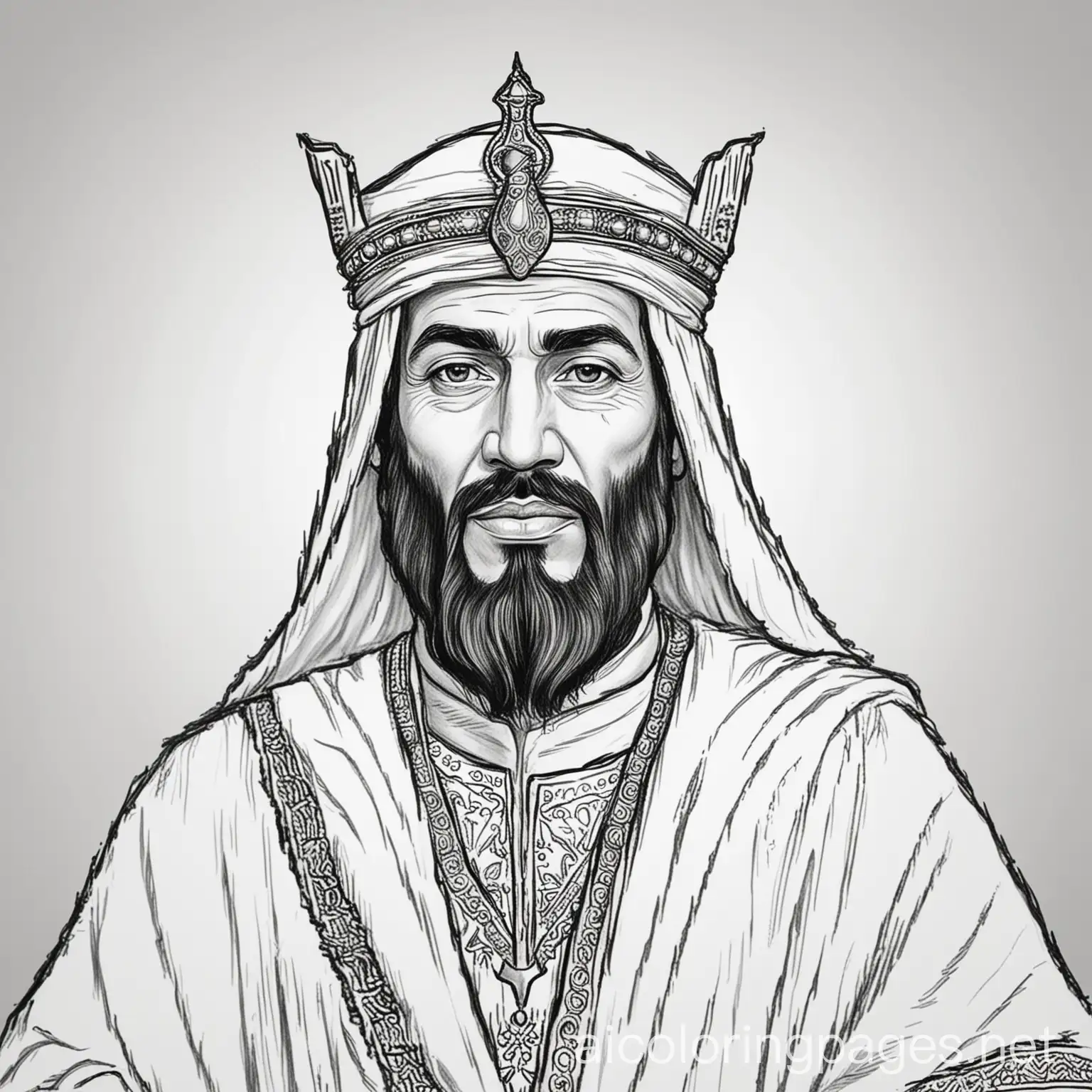 Saladin-King-Who-Grants-Victory-Sultan-of-Egypt-and-Syria-Coloring-Page