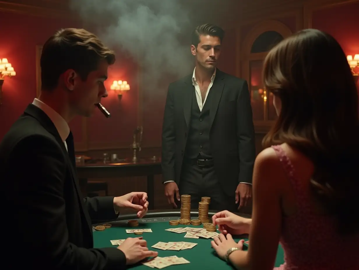 Young-Man-Placing-a-Bet-in-a-Gambling-Hall-with-Singer-on-Stage