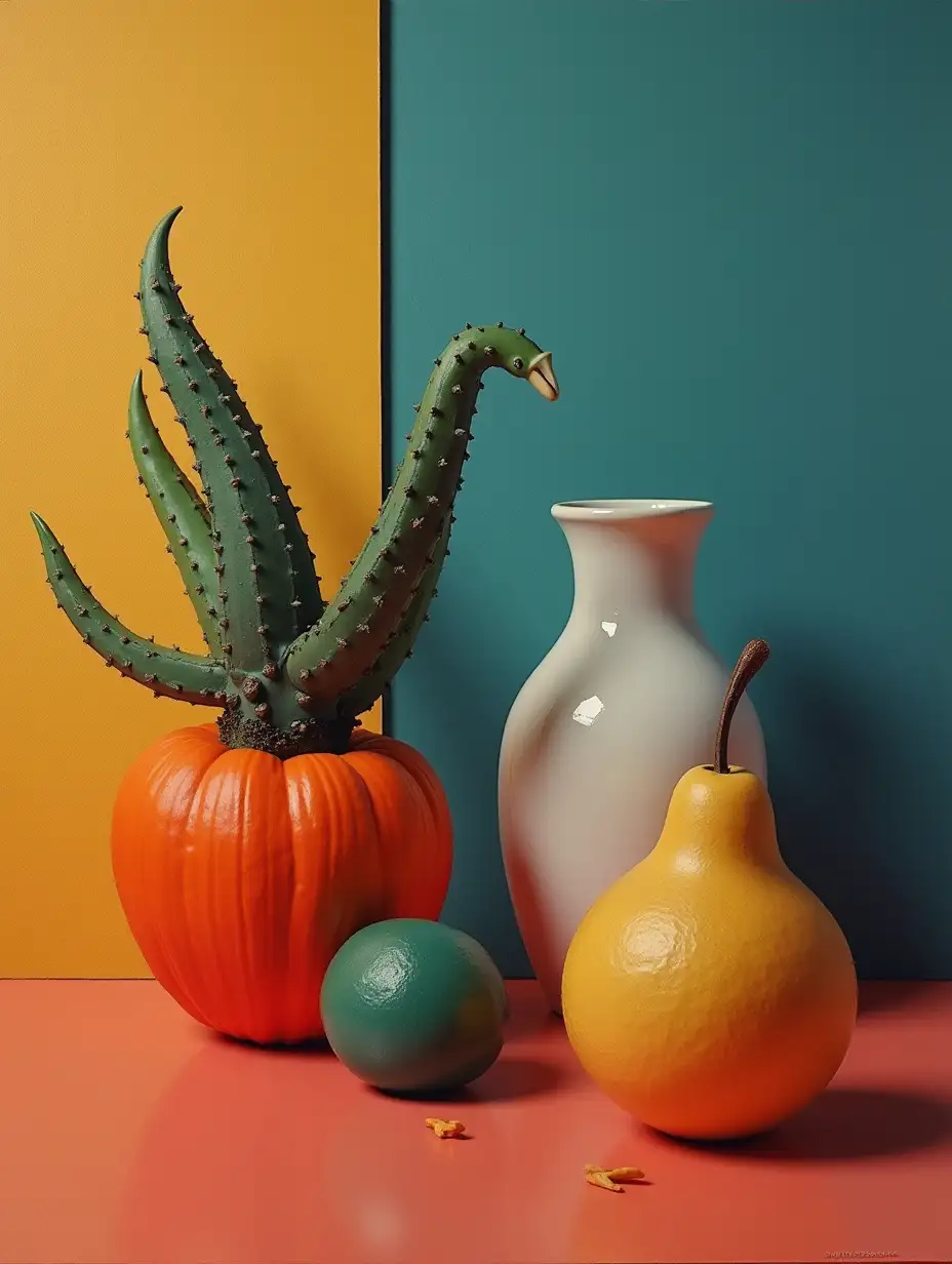 surreal retro still life painting