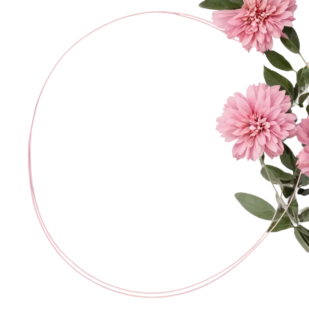 Stunning-Pink-Floral-Circle-Frame-PNG-for-Elegant-Designs