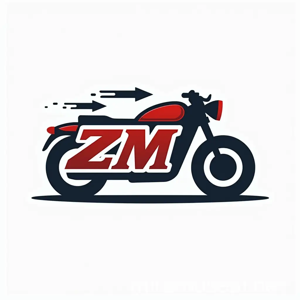 Online Motorcycle Parts Store Logo with ZM Letters and Car Elements