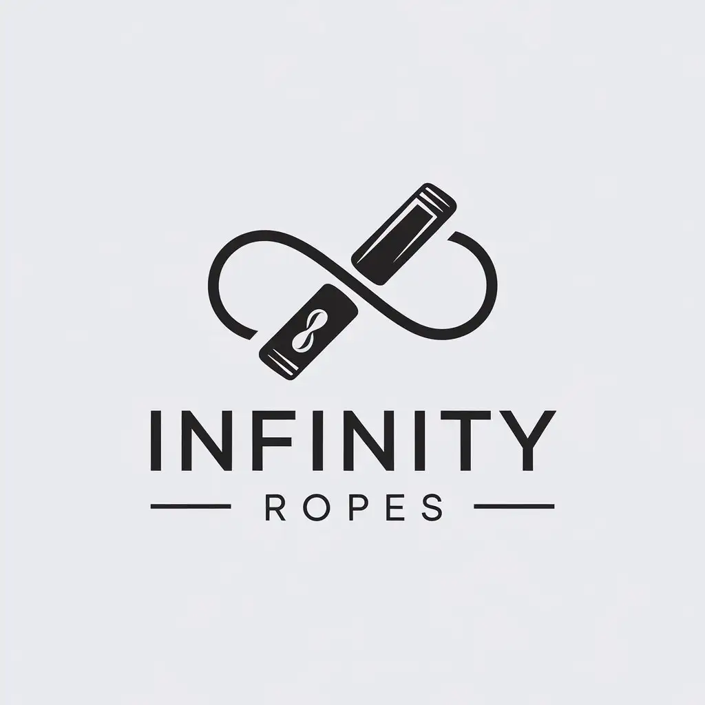 LOGO Design for Infinity Ropes Minimalistic Jump Rope Symbol in Infinity Shape