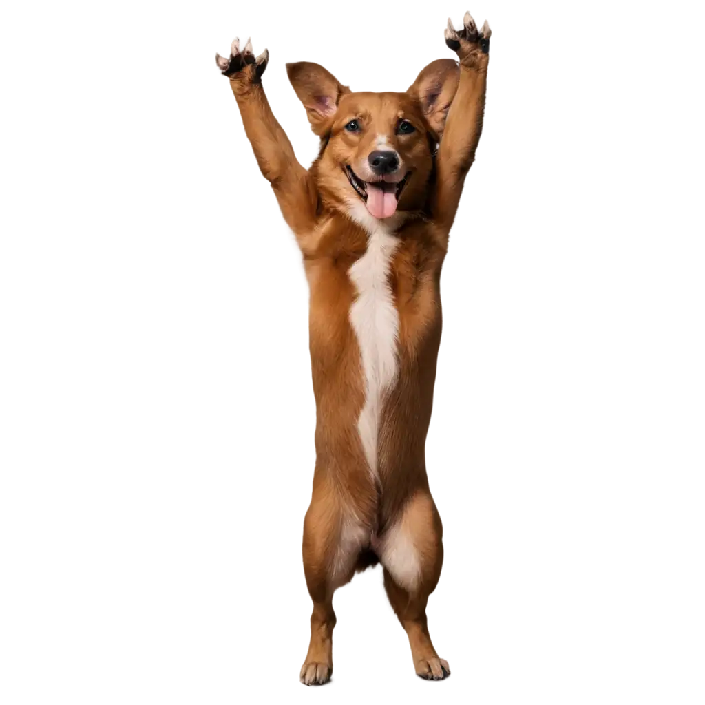 Lively-Dog-Standing-on-Hind-Legs-PNG-A-HighQuality-Image-for-Versatile-Use