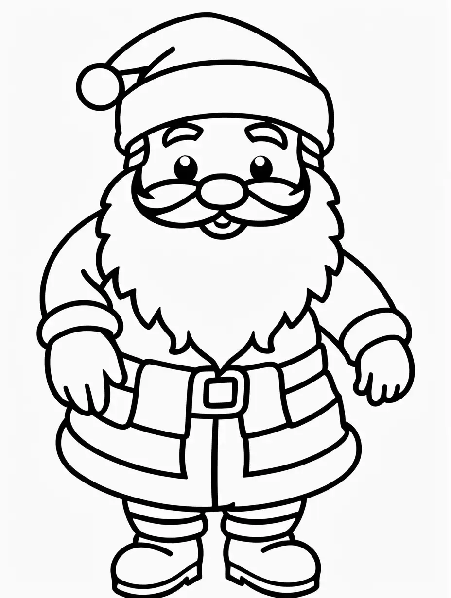 Simple Santa Claus Coloring Page for Toddlers