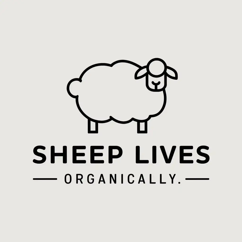 a vector logo design,with the text "sheep lives organically", main symbol:sheep,Minimalistic,be used in Retail industry,clear background