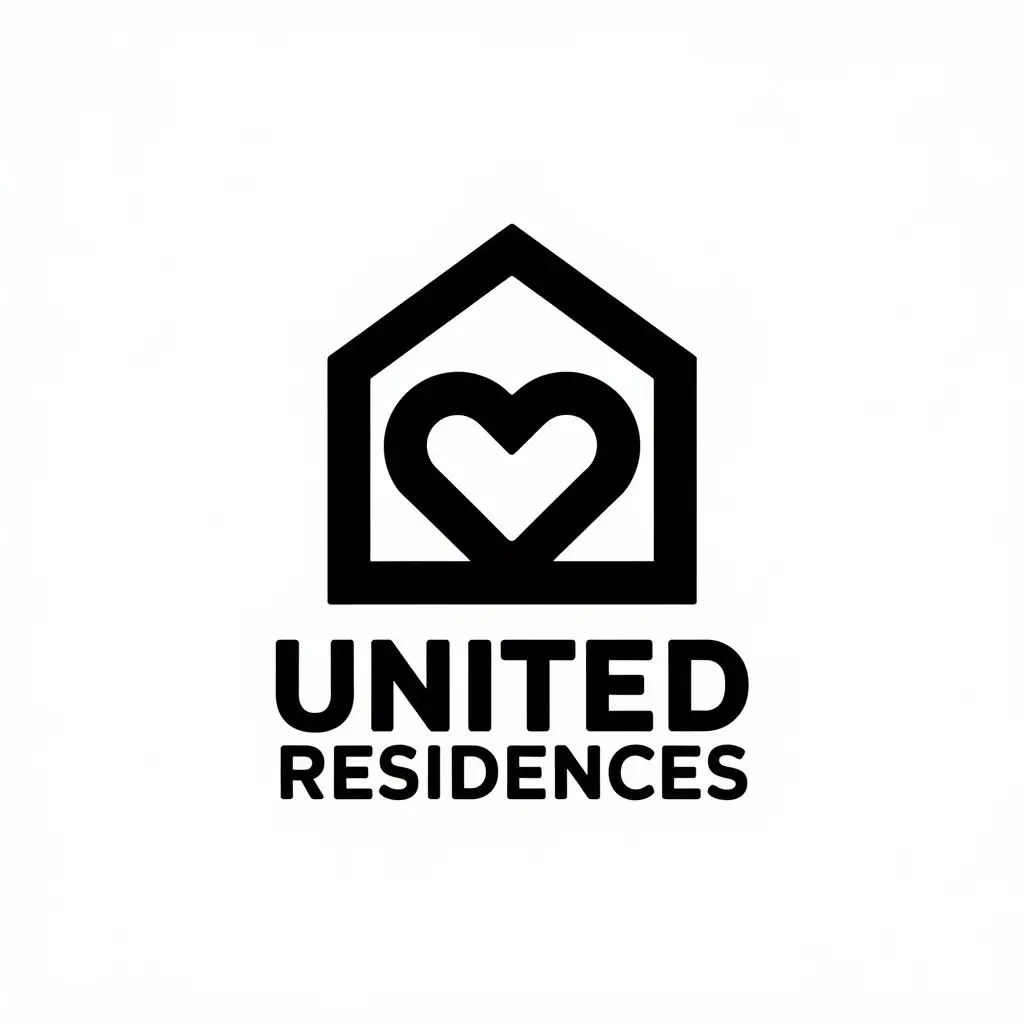 LOGO Design for United Residences Modern Vector Real Estate Rental Symbol with Clear Background