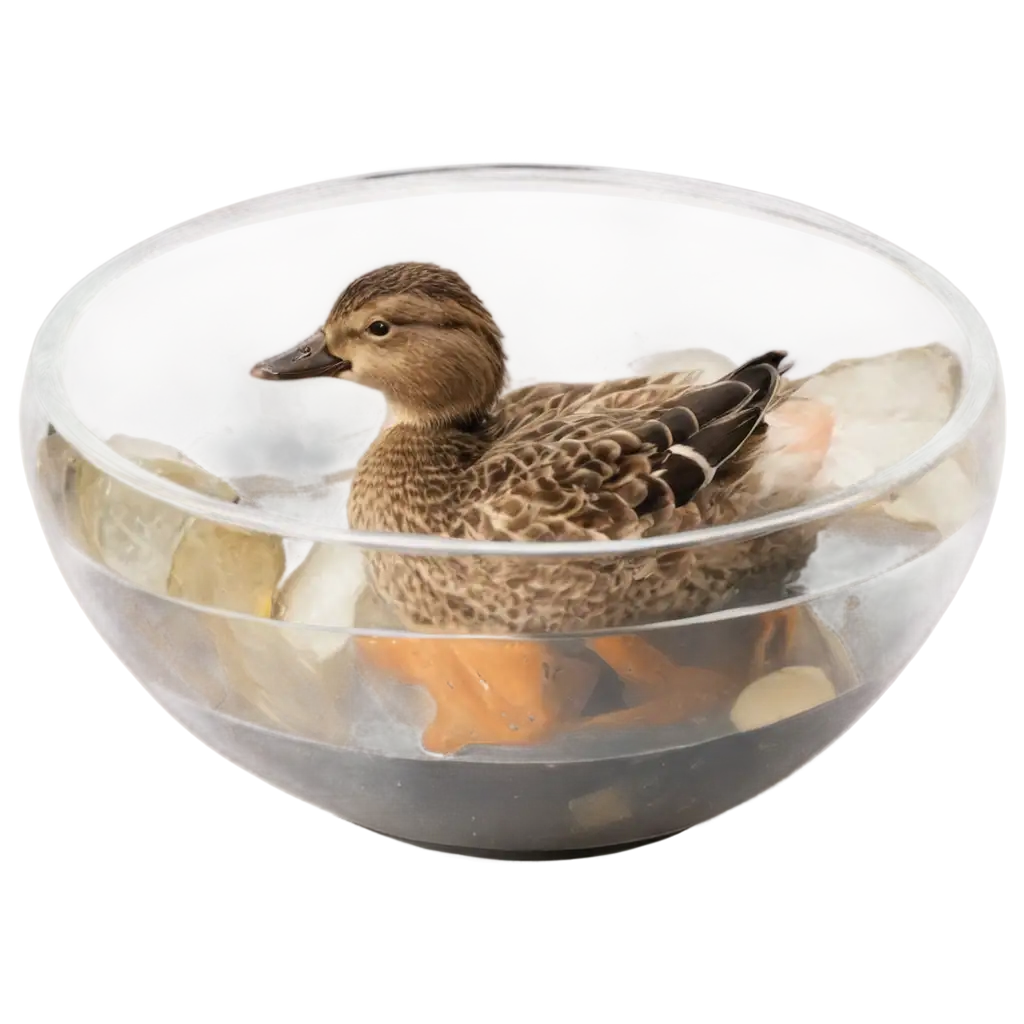 Charming-Duck-in-a-Fish-Bowl-PNG-Image-Perfect-for-Various-Creative-Applications