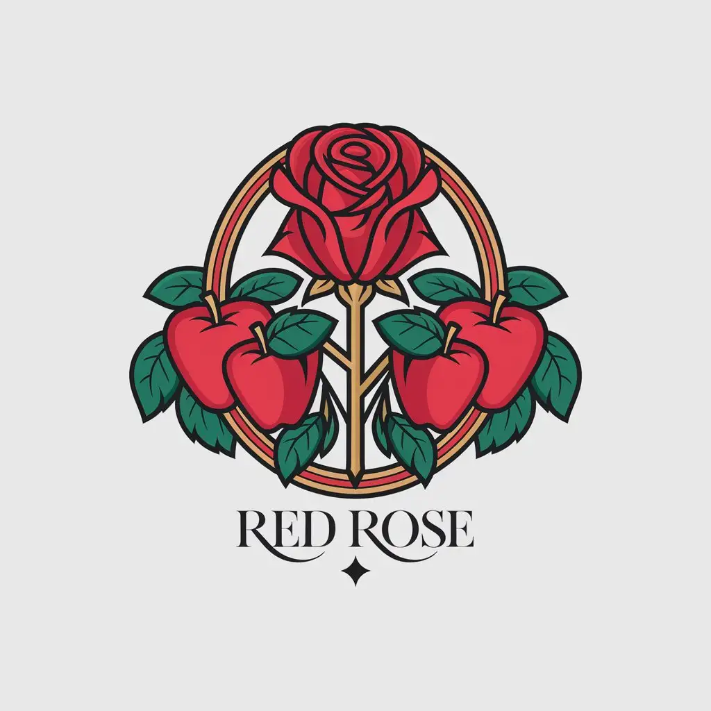 LOGO-Design-For-Red-Rose-Elegant-Vector-Design-with-Red-Roses-and-Apples