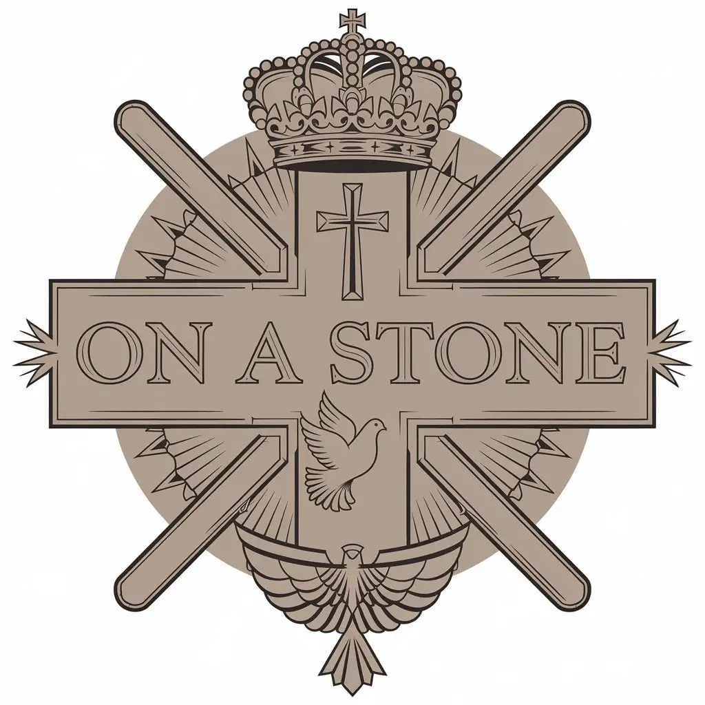 LOGO Design for On a Stone Crown Cross and Dove with a Religious Symbolism Theme