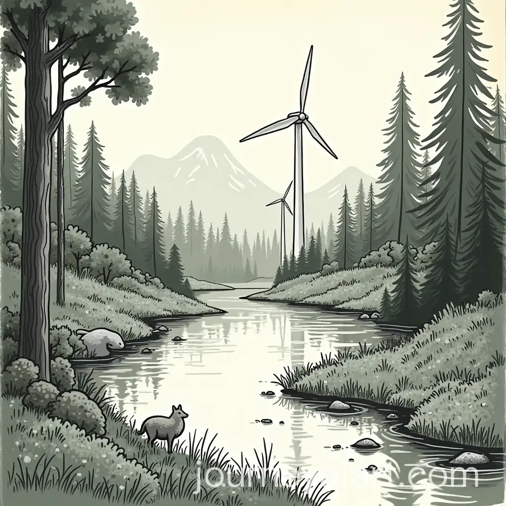 Idealistic-FutureAI-Image-Prompt-Expansion-with-Green-City-and-Woodland-Animals-in-1960s-Style-Illustration
