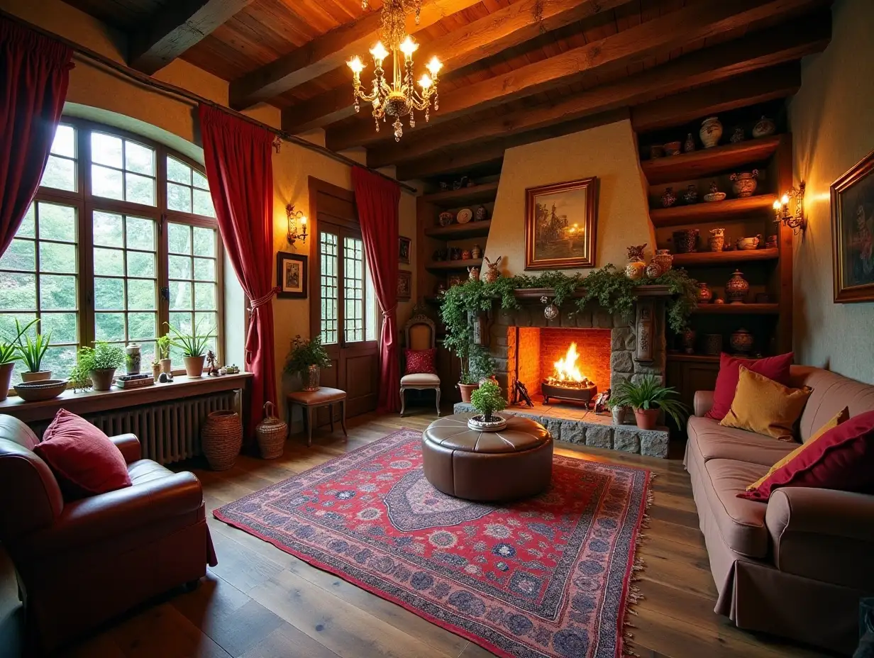 Cozy home, that has been furnished in a fantasy style. The house is full of magical elements