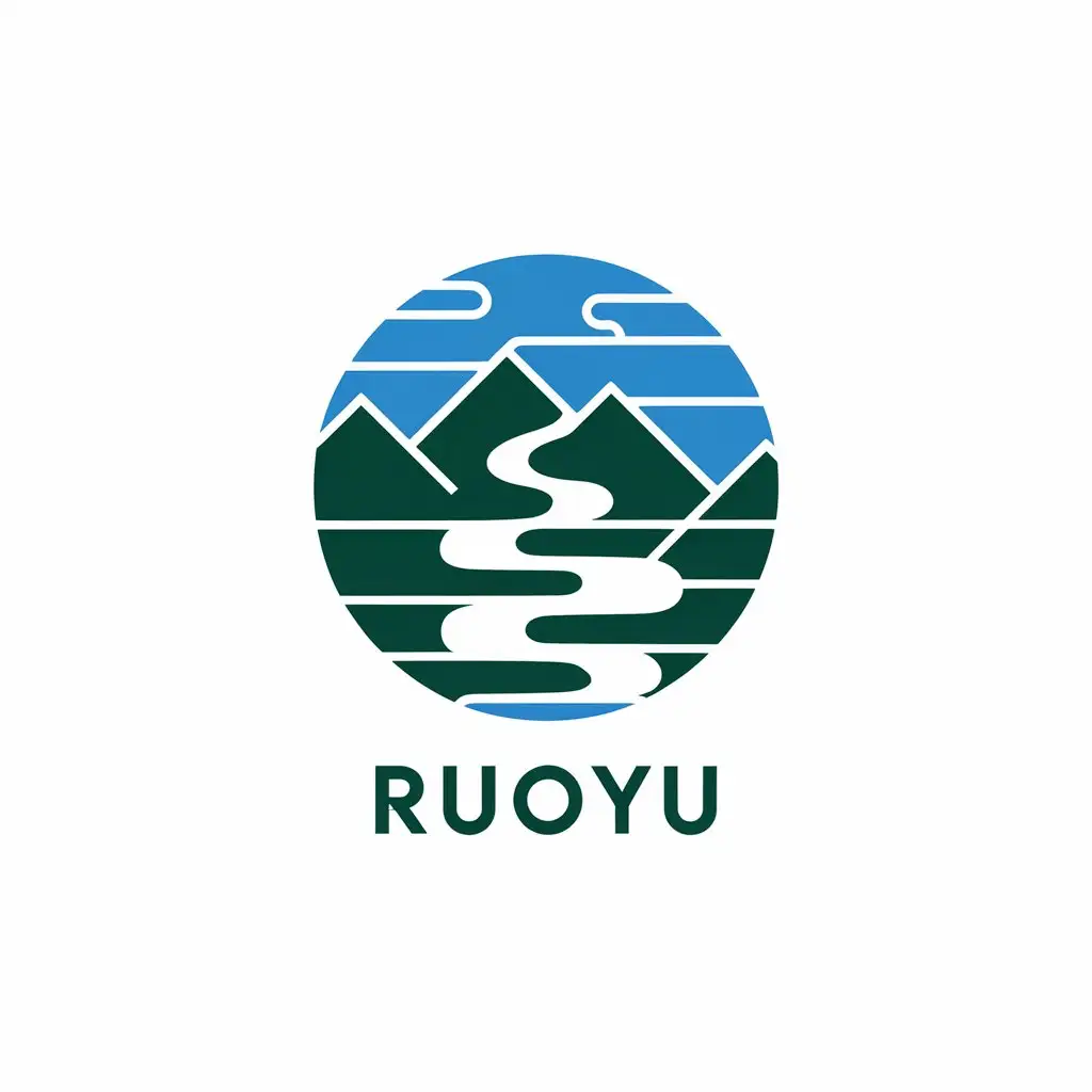 LOGO Design for Ruoyu Mountains Rivers Streams Theme for Beauty Spa Industry