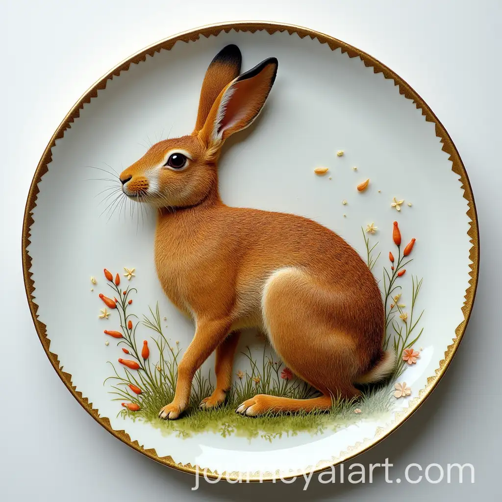 Photorealistic-Hare-Sculpture-Made-from-Aspic-on-a-Plate